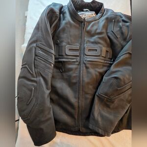 ICON Motorhead 2 CE Black Leather Motorcycle Jacket Men’s 3XL